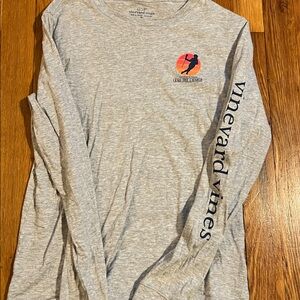 Vineyard Vines Heather Gray Lacrosse Long Sleeve Tee